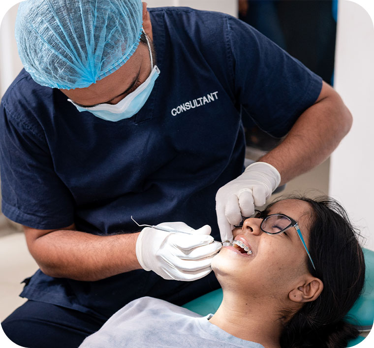 Lady having a dental treatment