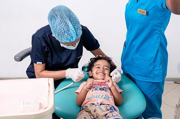Kid having a dental treatment