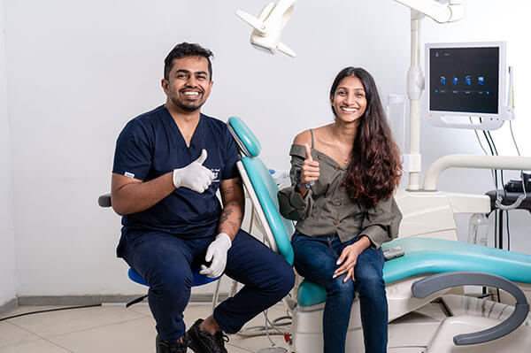 Doctor with a happy patient