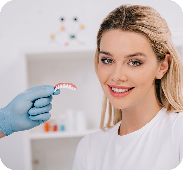 Lady with a denture